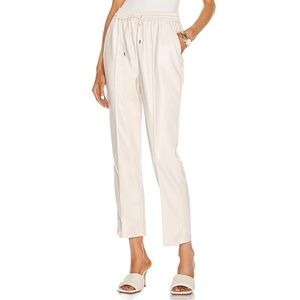 Jonathan Simkhai Tay Stretch Vegan Leather High Rise Pants in Ecru Sz L